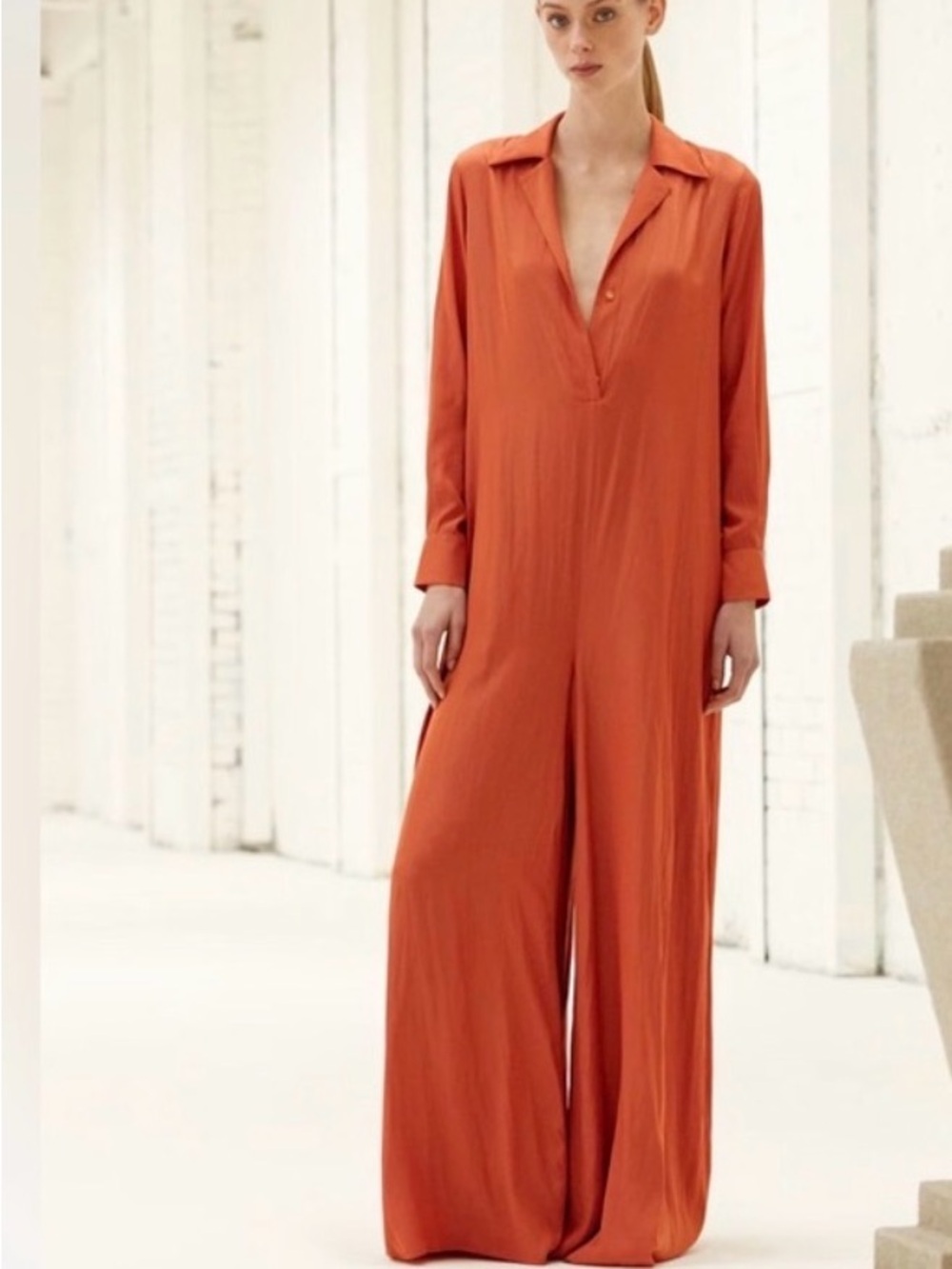 Aritzia Babaton Long-Sleeve Wide-Leg Jumpsuit